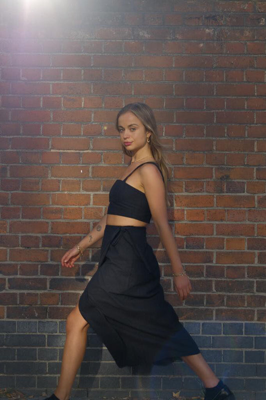 The Bonnie: Wrap Midi Skirt