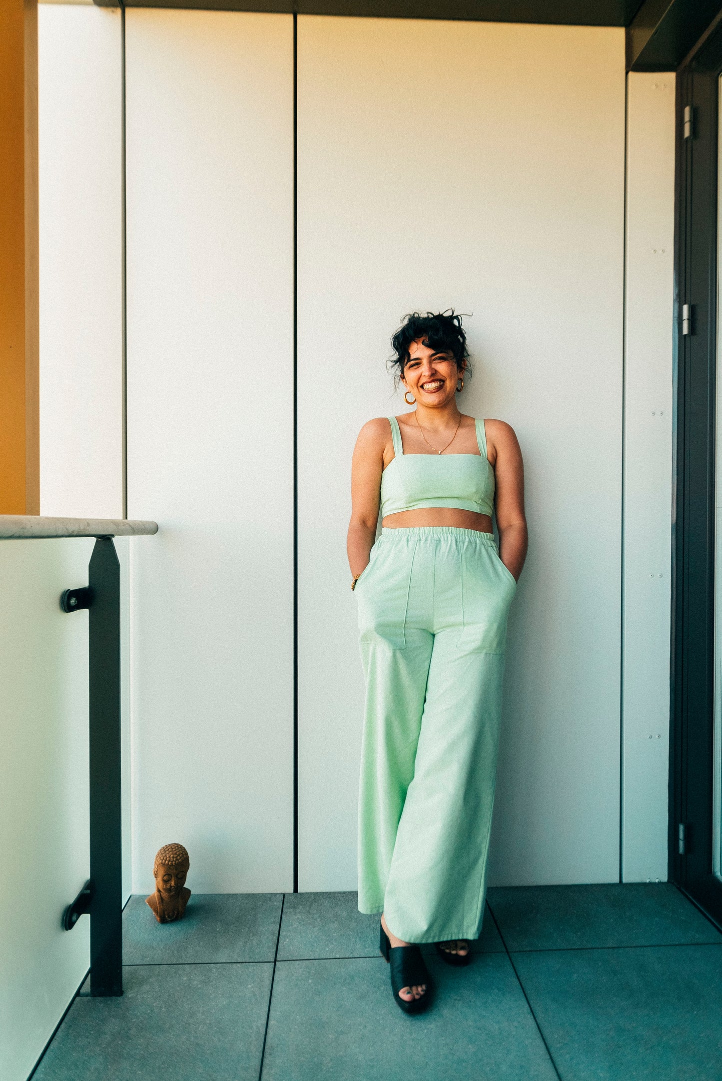 The Suri: Wide leg trousers - Mint